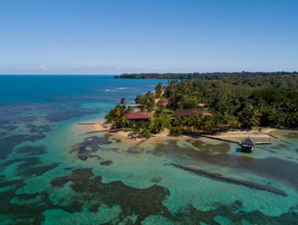 Aerial view of Boca del Drago, Bocas del Toro, Panama - stock photo